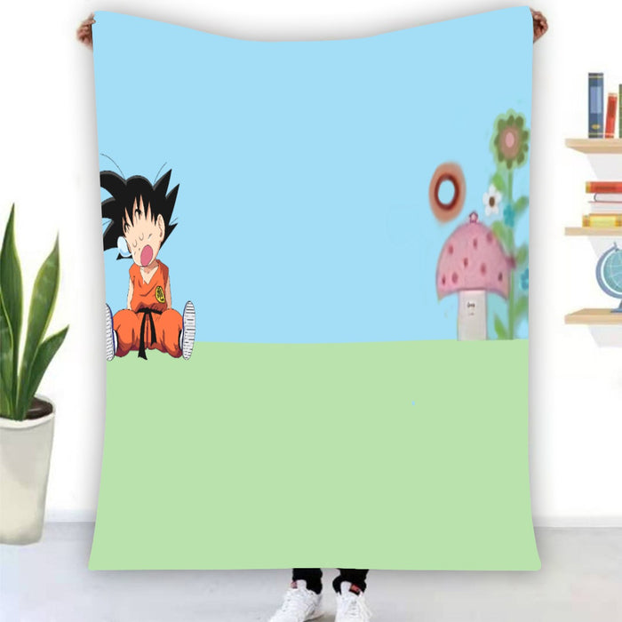 Dragon Ball Goku Kid Cute Day Dreamer Sleeping Anime Design Blanket