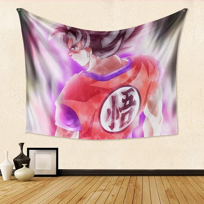 Dragon Ball Super Goku Kaioken Cool Purple Aura Casual Tapestry