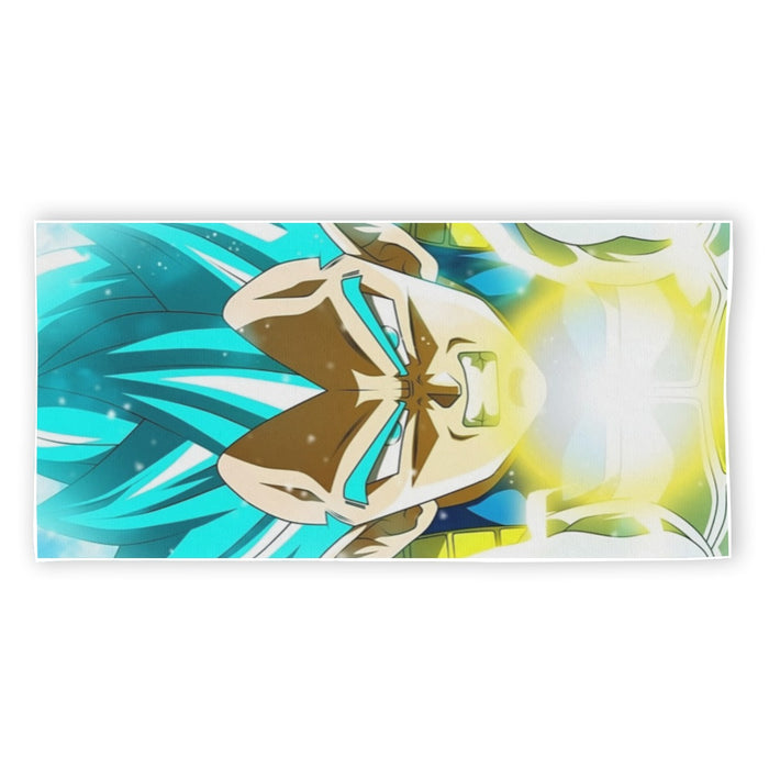 Dragon Ball Blue Vegeta Super Saiyan God Kamehameha Beach Towel