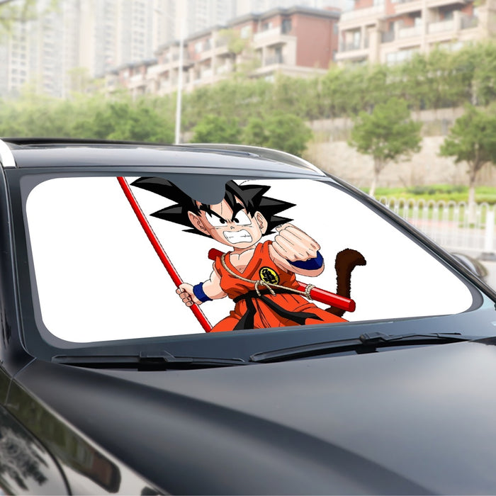 Kid Goku Fighting Dragon Ball Z Windshield Sunshade