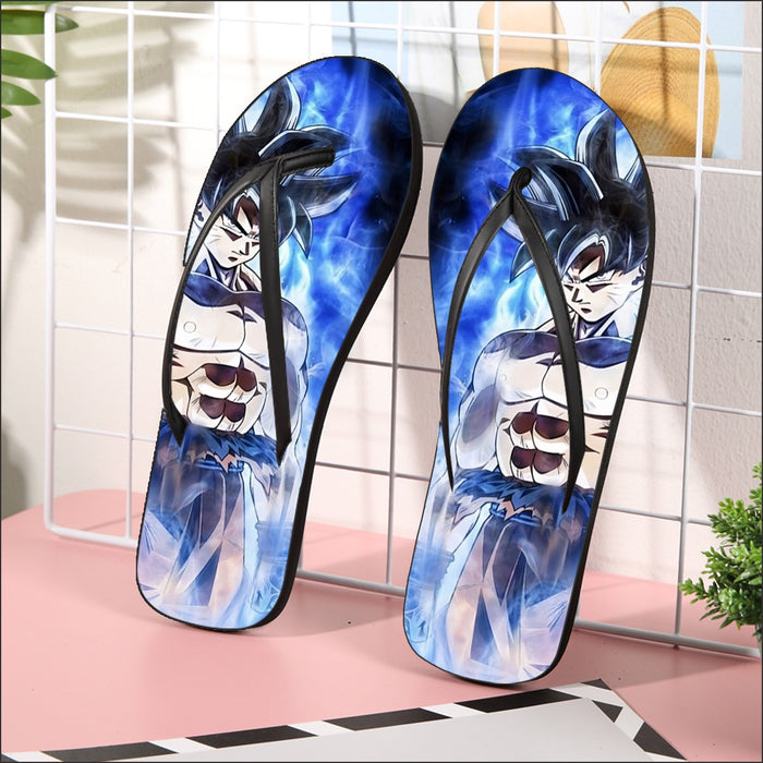 Dragon Ball Super Goku Ultra Instinct Blue Cool Casual Flip Flops