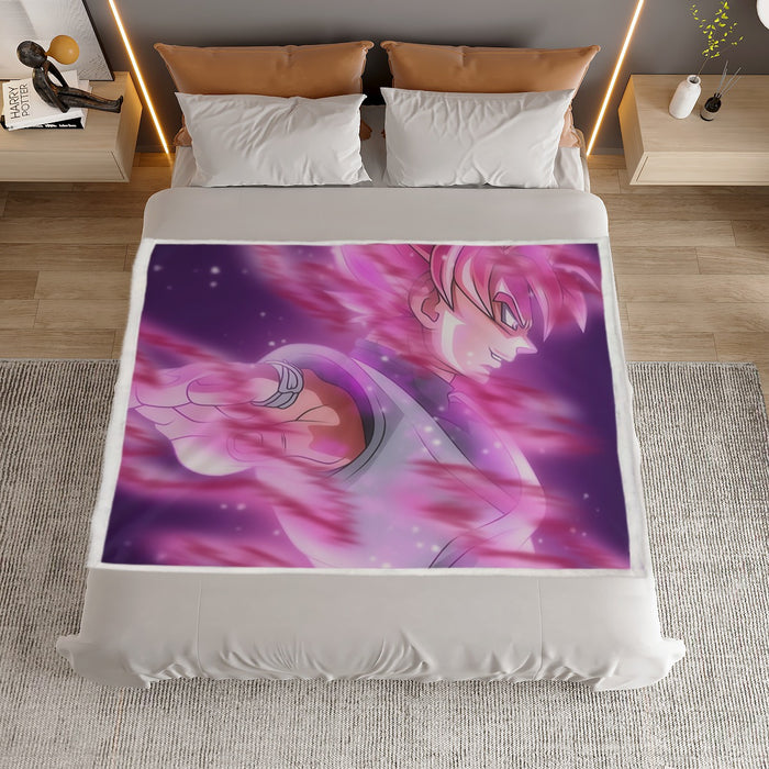 Dragon Ball Super Saiyan Black Goku Rose Cool Casual Household Warm Blanket