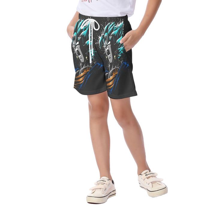 Dragon Ball Super  SSJ Blue Goku Rage Kid's Beach Shorts