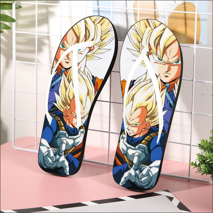 Dragon Ball Goku Vegeta Trunks Super Saiyan Power Heroes Cool Trending Design Flip Flops