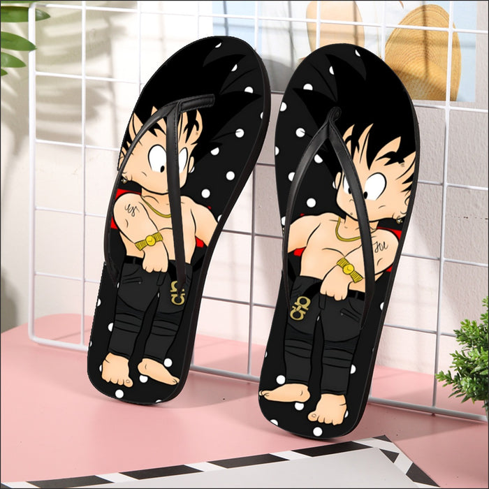 Dragon Ball Supreme Goku Kid Gangster Style Cool Flip Flops