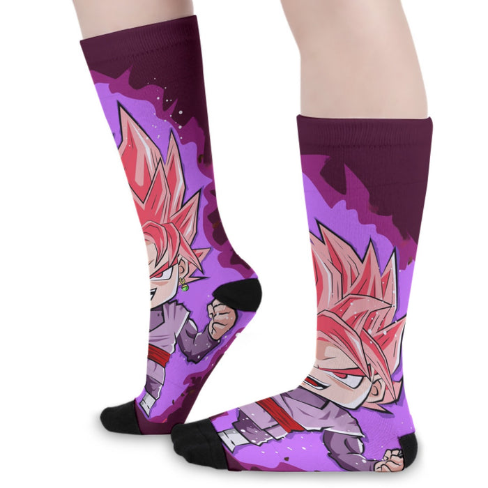 DBZ Goku Black Zamasu Rose Super Saiyan Cute Chibi Design Socks