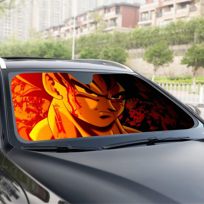 Dragon Ball Z Pissed Serious Son Goku Dope Orange Windshield Sunshade