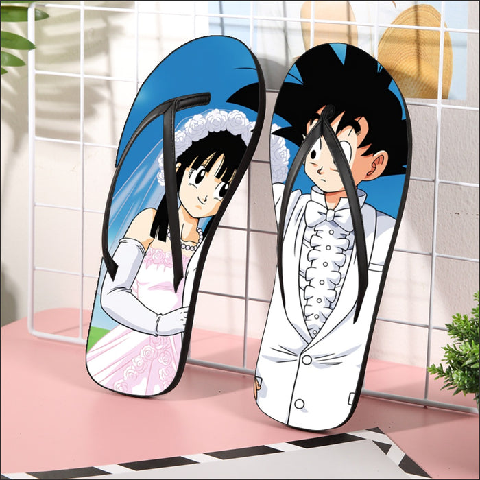 Dragon Ball Z Son Goku Newly Wed Couple  Flip Flops