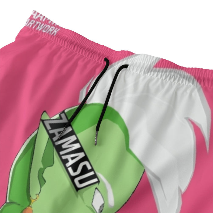 Dragon Ball Super Cool Grin Zamasu Potara Earring Pink Beach Pants