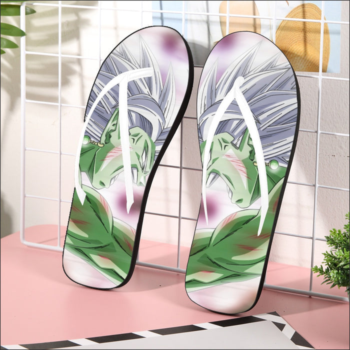 Dragon Ball Fused Zamasu Aggressive Portrait Dope Flip Flops