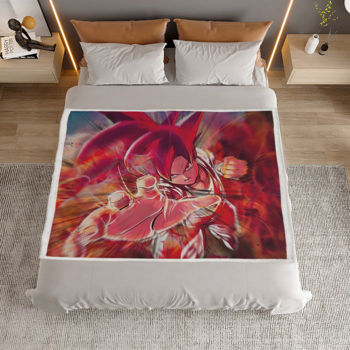 Dragon Ball Z Son Goku Super Saiyan Rose Blue Aura Household Warm Blanket