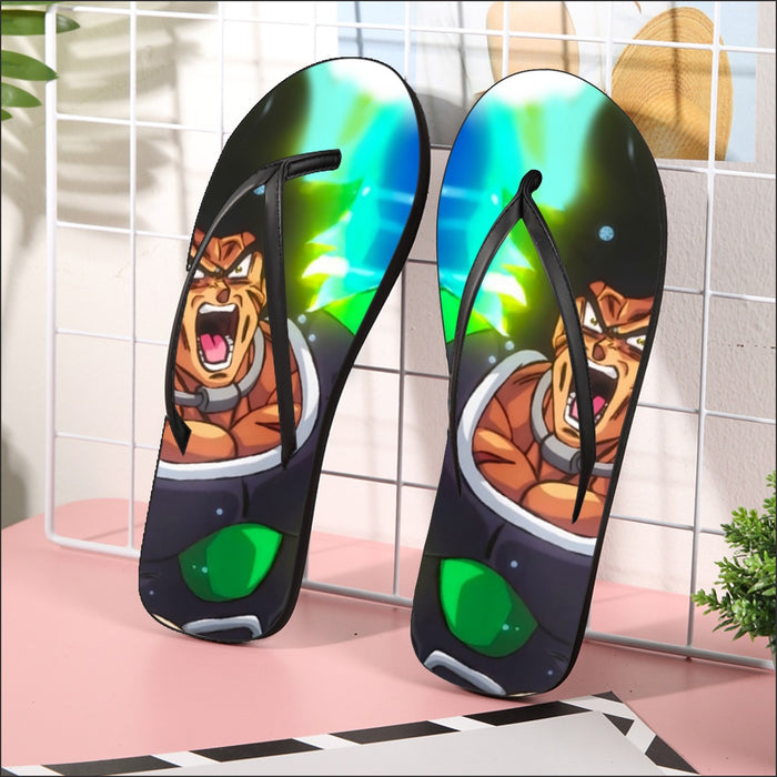 Dragon Ball Super Angry Broly Legendary Super Saiyan Flip Flops