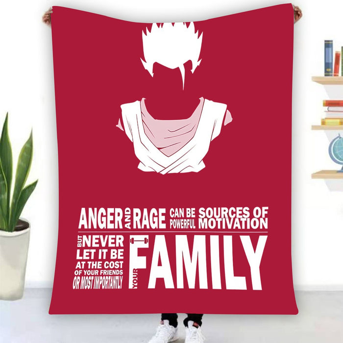 Dragon Ball Z  Gohan Family Slogan Blanket