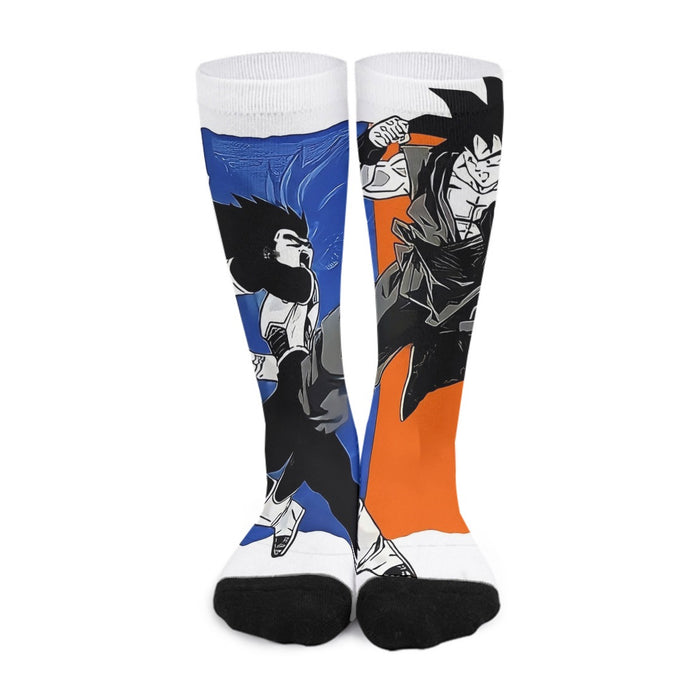 Red Goku And Blue Vegeta Fight Dragon Ball Z Socks