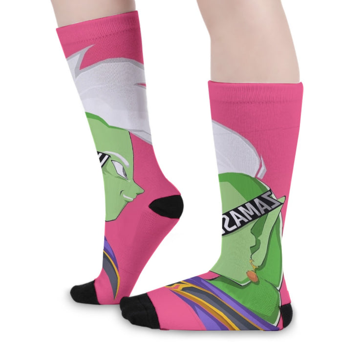 Dragon Ball Super Cool Grin Zamasu Potara Earring Pink  Socks