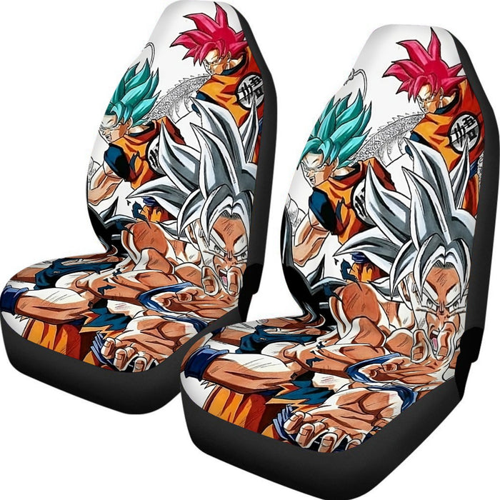 DBS Goku SSJ Transformations White God Blue Red Kaioken Ultra Instinct Car Seat Cover