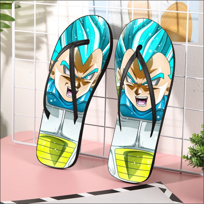 Dragon Ball Super Blue Vegeta Super Saiyan God Cool  Flip Flops