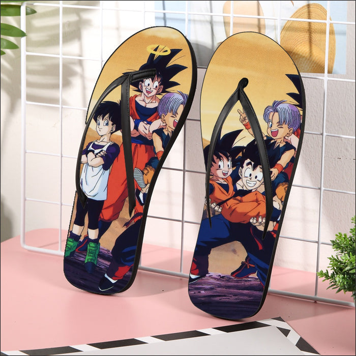 Dragon Ball Son Goku Happy Family Flip Flops