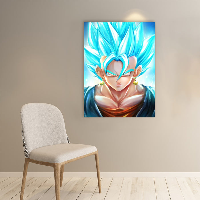 DBZ Goku God Saiyan Blue SSGSS Potara Fusion Design Trendy Paper poster