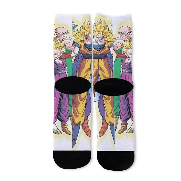 DBZ Goku Vegeta Super Saiyan Krillin Piccolo All Heroes Vibrant Design Socks