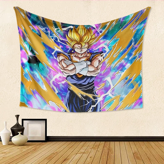 Dragon Ball Vegito Super Power Aura Thunder Earing Super Saiyan Tapestry