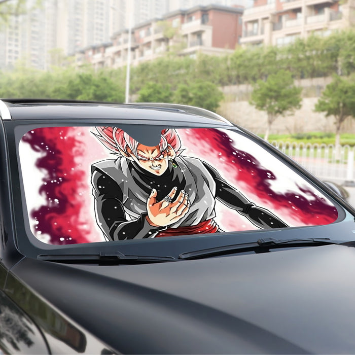 Dragon Ball Super Black Goku Rose 2 Super Saiyan Grin Windshield Sunshade