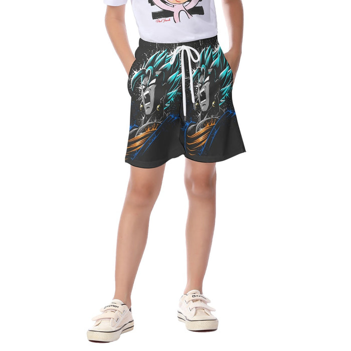 Dragon Ball Super  SSJ Blue Goku Rage Kid's Beach Shorts