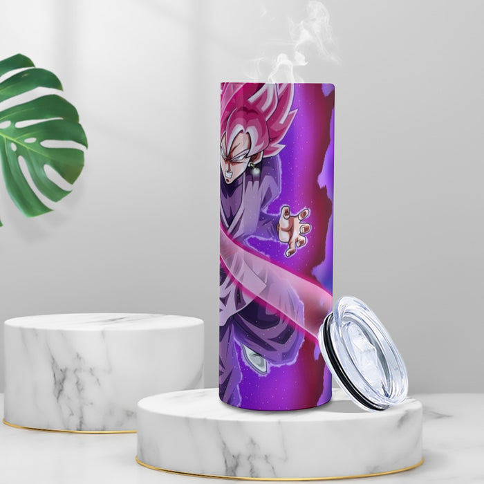 Goku Black Zamasu Super Saiyan Rose Powerful Aura Skills Dope Tumbler with twinkle surface