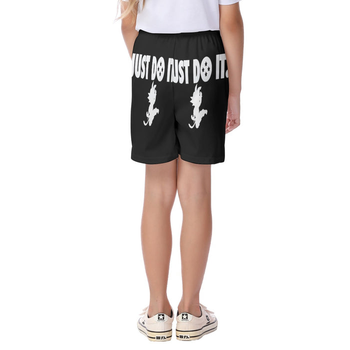 Just Do It Slogan Dragon Ball Kid Goku Dope Black  Kid's Beach Shorts