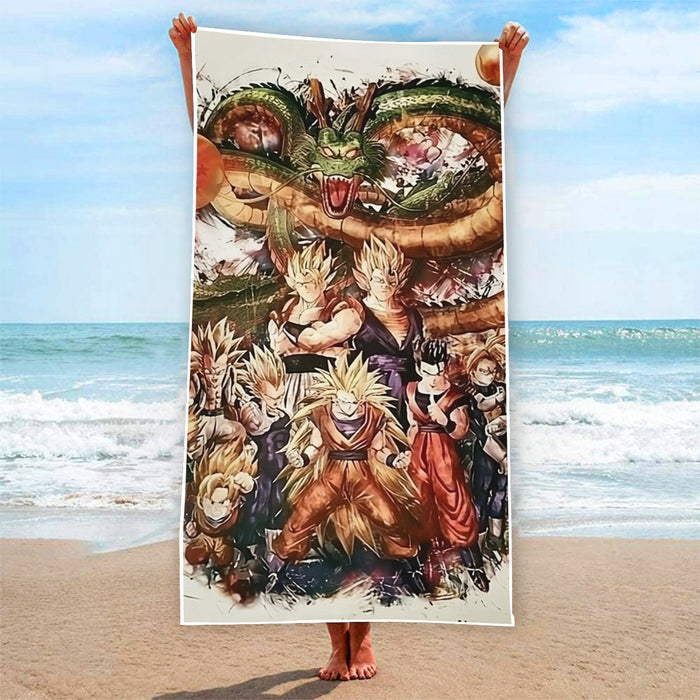 Dragon Ball  Ultimate Shenron x Saiyans Beach Towel