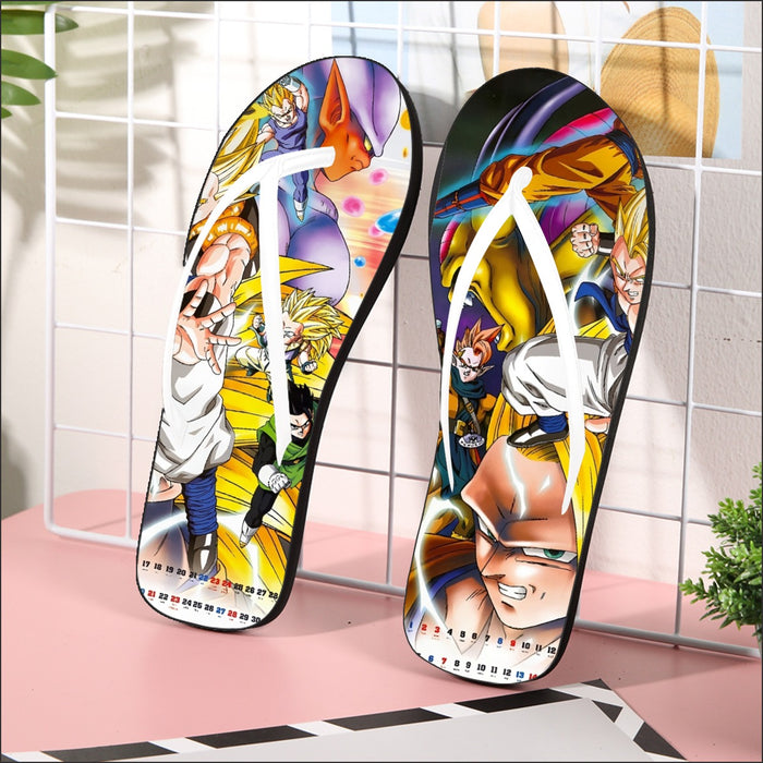 Dragon Ball Super Gogeta Super Saiyan Fusion Streetwear Design Flip Flops