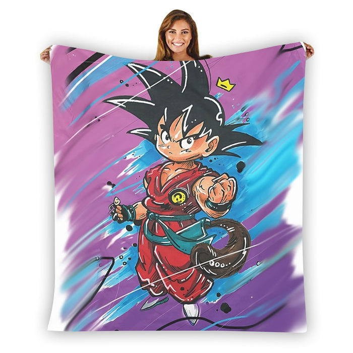 Dragon Ball Z  Kid Goku Graffiti Painting Blanket