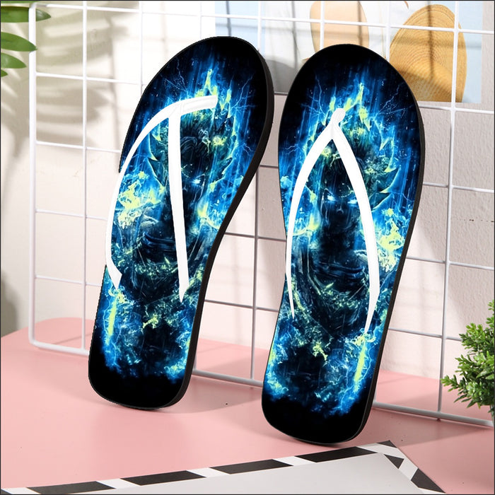 Dragon Ball Super Goku Super Saiyan Kaioken Dope Aura Flip Flops