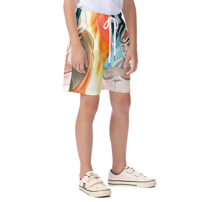 Dragon Ball Super Goku vs Jiren Overflowing Aura Kid's Beach Shorts