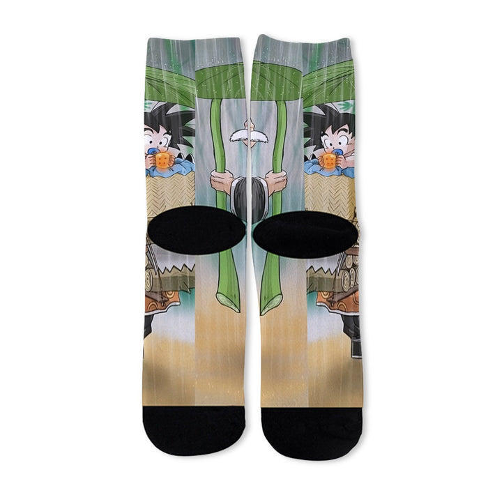 DBZ Kid Goku Super Saiyan Grandpa Gohan Cover Rain Cute Design Socks