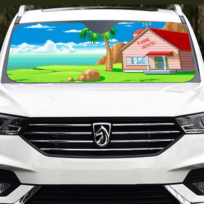 Dragon Ball Master Roshi's Kame House Cartoon Style Windshield Sunshade