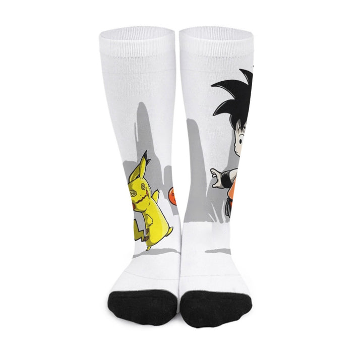 Goku Throwing A Dragon Ball At Pikachu  Socks