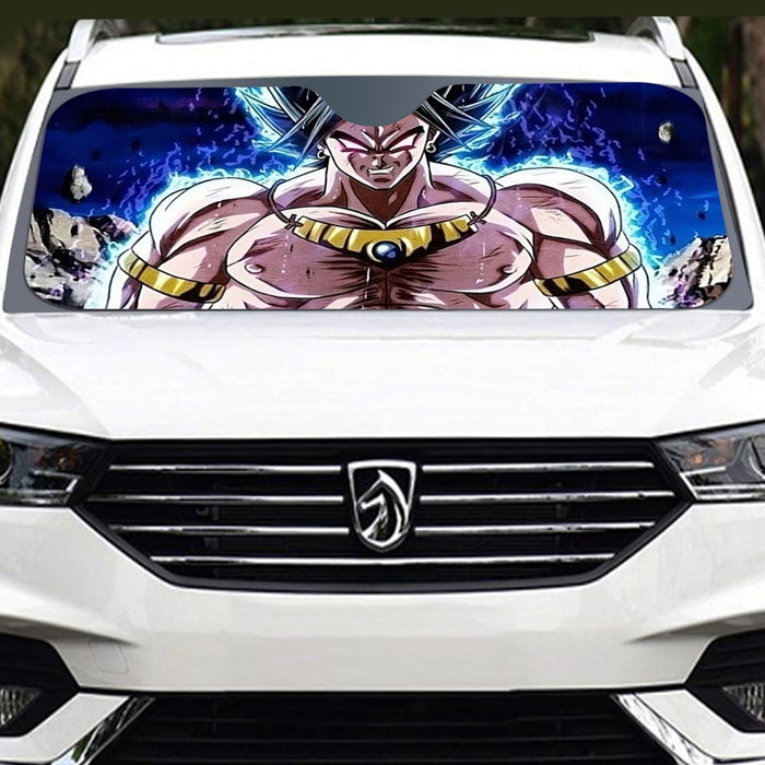 DBZ Legendary Super Saiyan Broly With Black Hair Windshield Sunshade