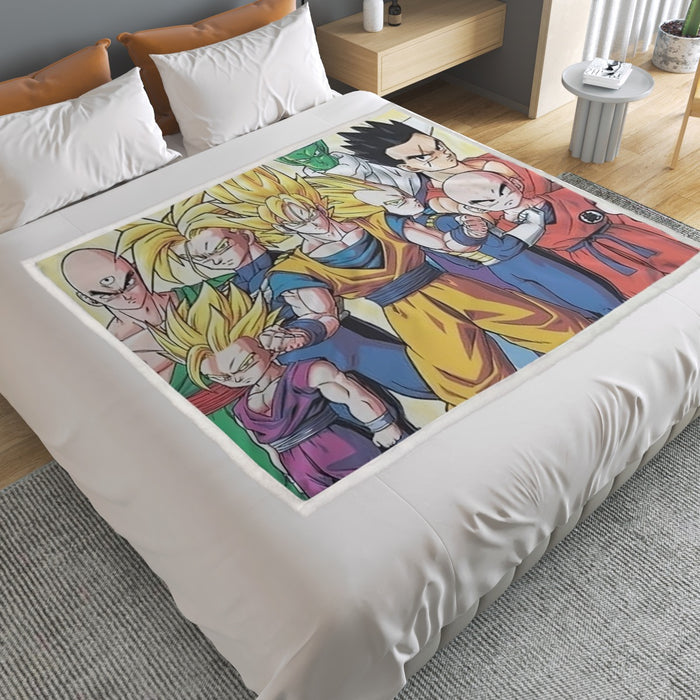 DBZ Goku Vegeta Super Saiyan Krillin Piccolo All Heroes Vibrant Design Household Warm Blanket