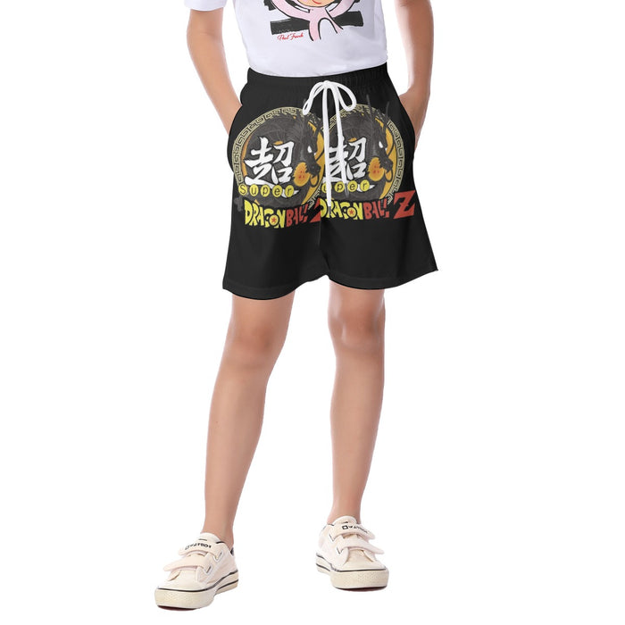 Dragon Ball Z Super Kanji Epic Dragon Spirit Shenron Kid's Beach Shorts