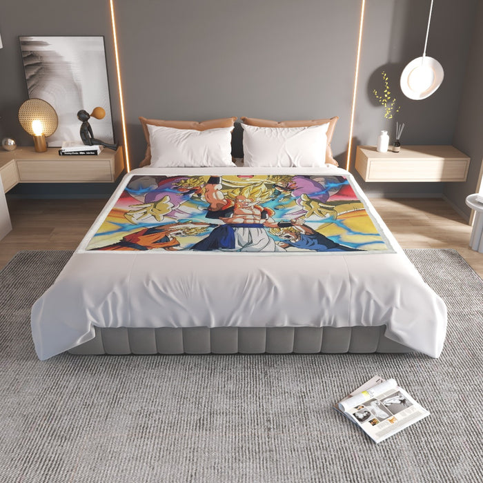 DBZ Goku Vegeta Fusion Saiyan Gogeta Colorful Design Streetwear Household Warm Blanket