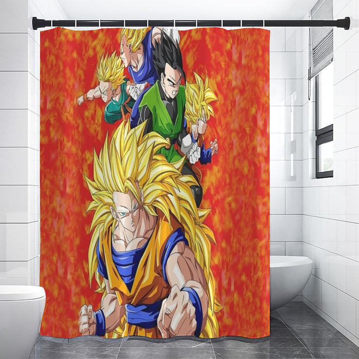 Dragon Ball Goku Super Saiyan 3 Vegeta Gohan Trending Design Shower Curtains