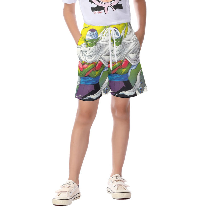 Dragon Ball Angry Piccolo Standing And Ready for Fighting Kid's Beach Shorts