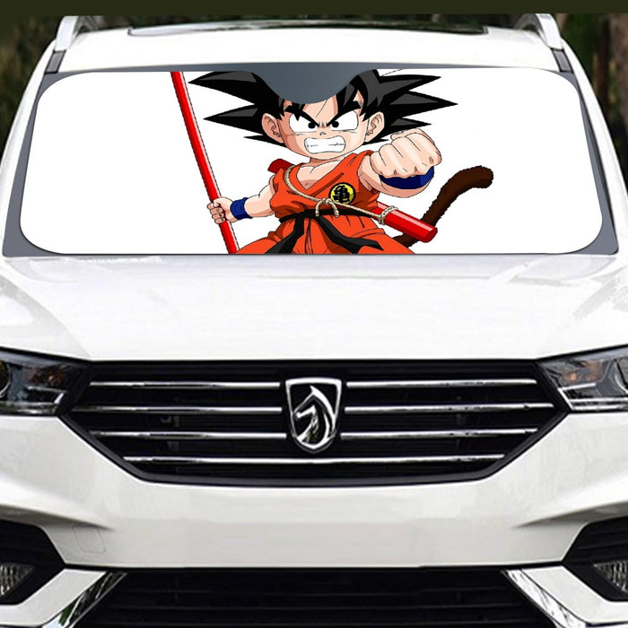 Kid Goku Fighting Dragon Ball Z Windshield Sunshade