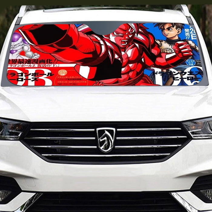 Japan Magazine Full Cover Gogeta Heroe SSJ4 Stylish 3D Windshield Sunshade