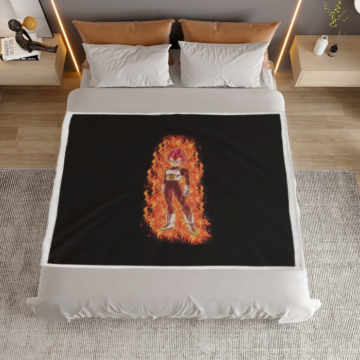 DBZ Vegeta Super Saiyan God Whis Symbol Fire Aura Streetstyle Household Warm Blanket