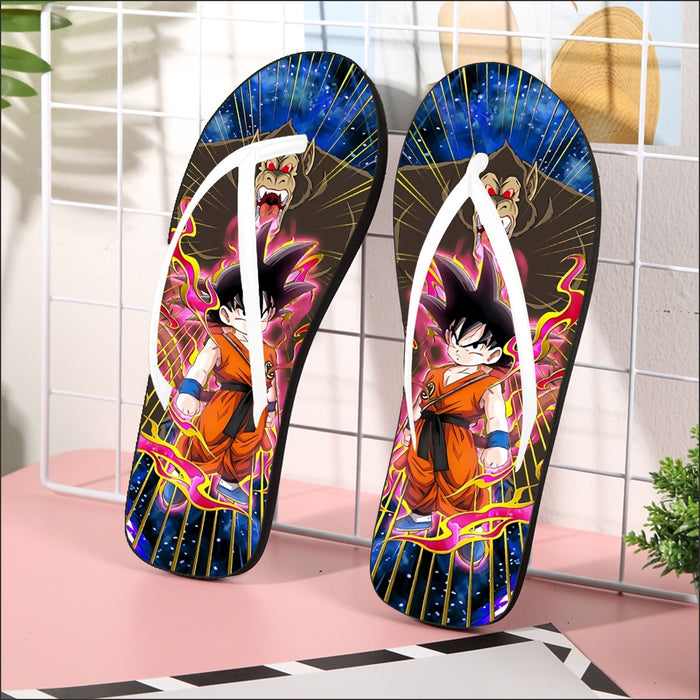 Great Ape Monkey Kid Goku Galaxy High-Quality Battle 3D Flip Flops