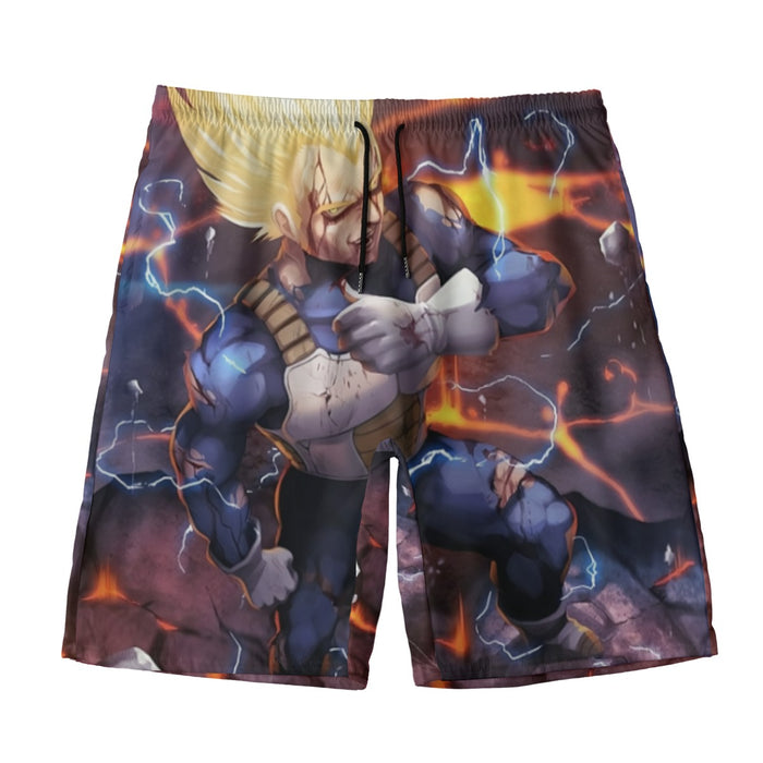 Dragon Ball Z Vegeta Super Saiyan Lightning Custom Beach Pants