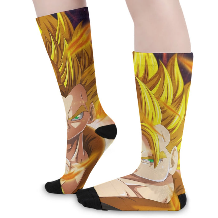 Dragon Ball Z Gogeta Super Saiyan Warrior Power Full Print Streetwear Cool Design Socks