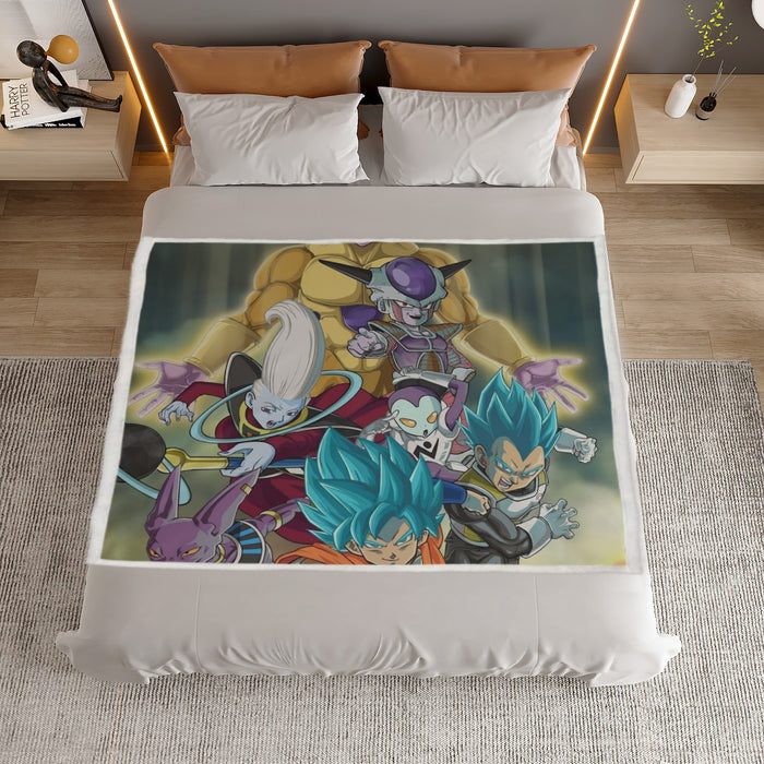 Dragon Ball Goku Vegeta Super Saiyan God Blue SSGSS Fight Villains Household Warm Blanket